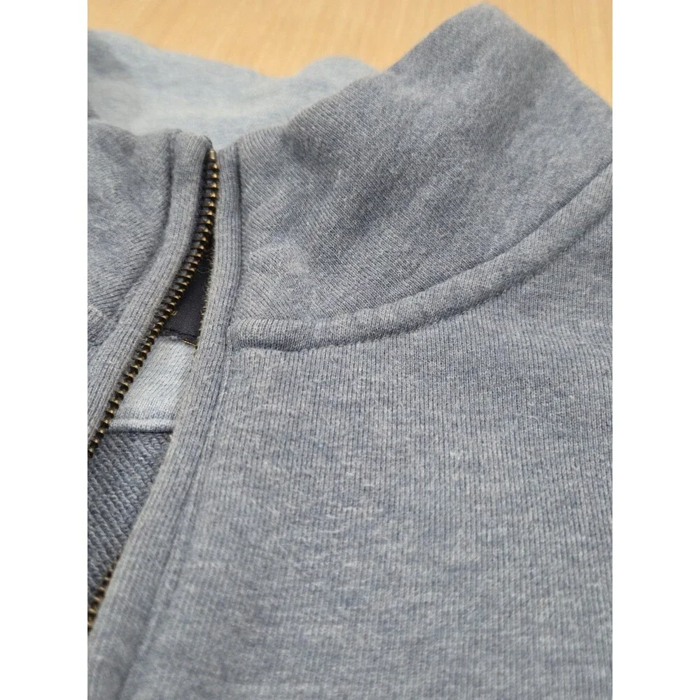 Brooks Brothers Men's XL Blue Quarter Zip Pullover 100% Cotton Sweater Logo